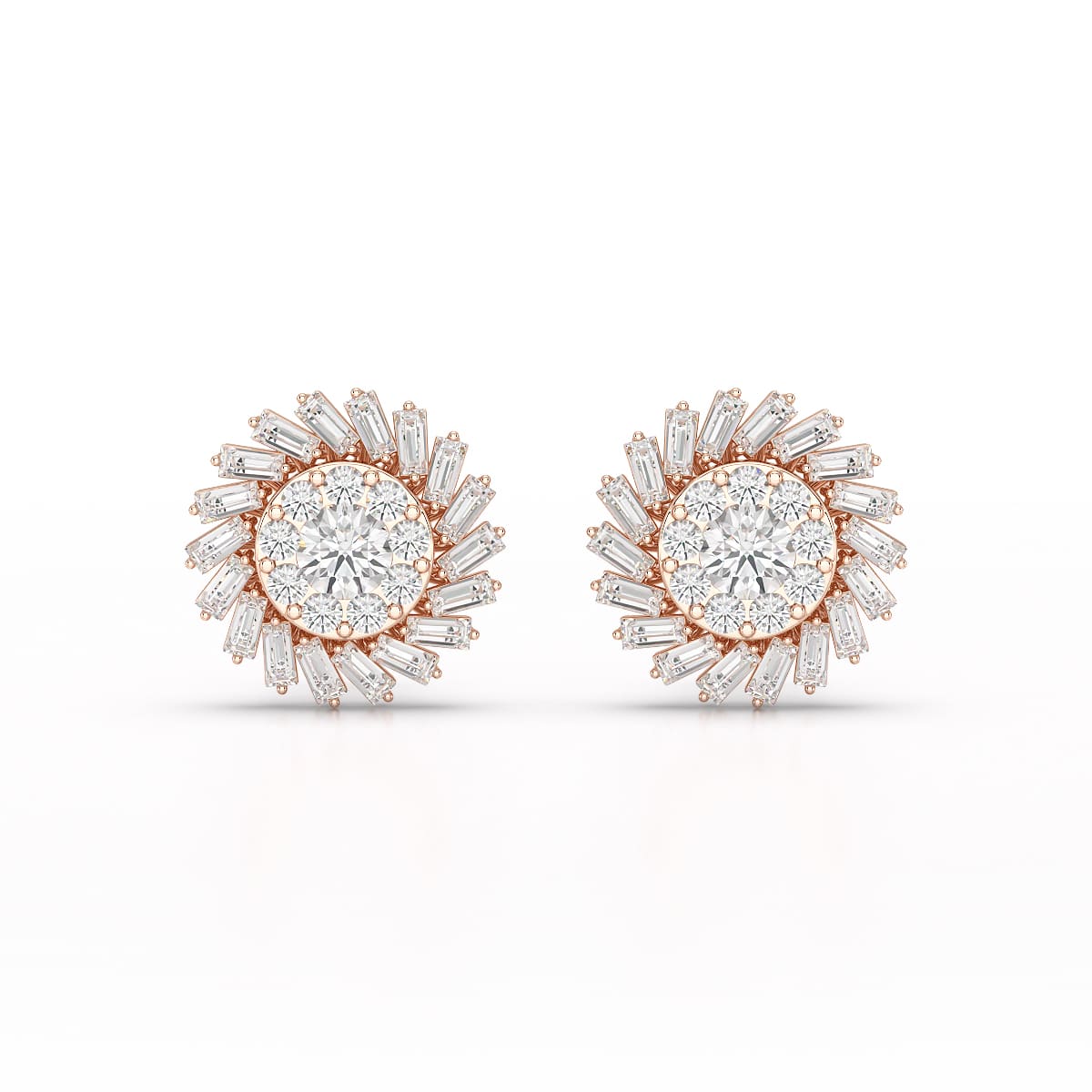 1.9 CT Lab Diamond Taper Stud Earring