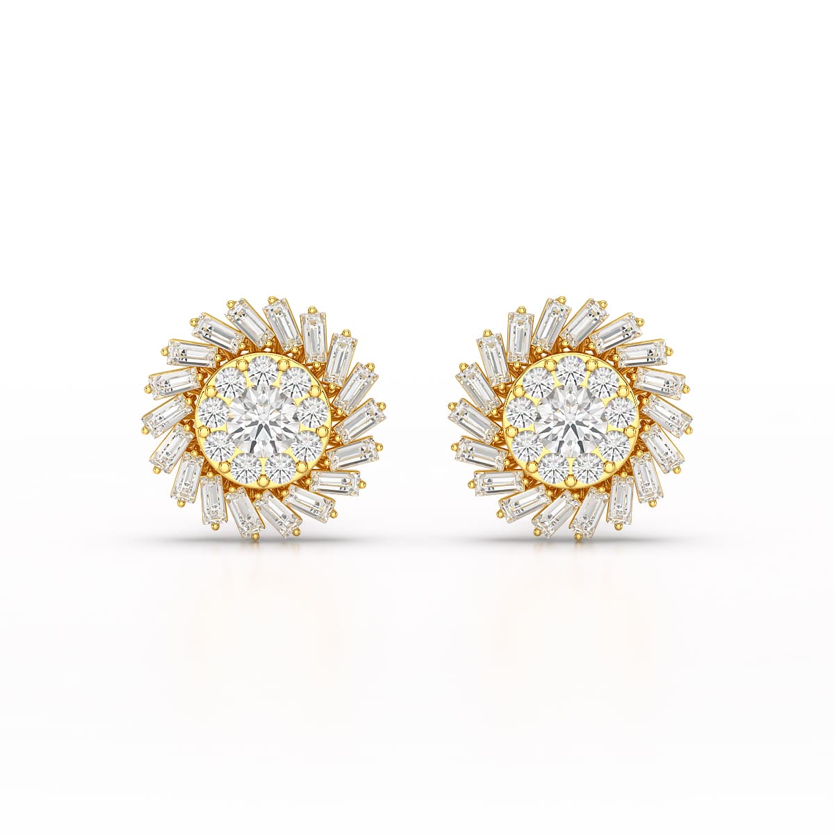 1.9 CT Lab Diamond Taper Stud Earring