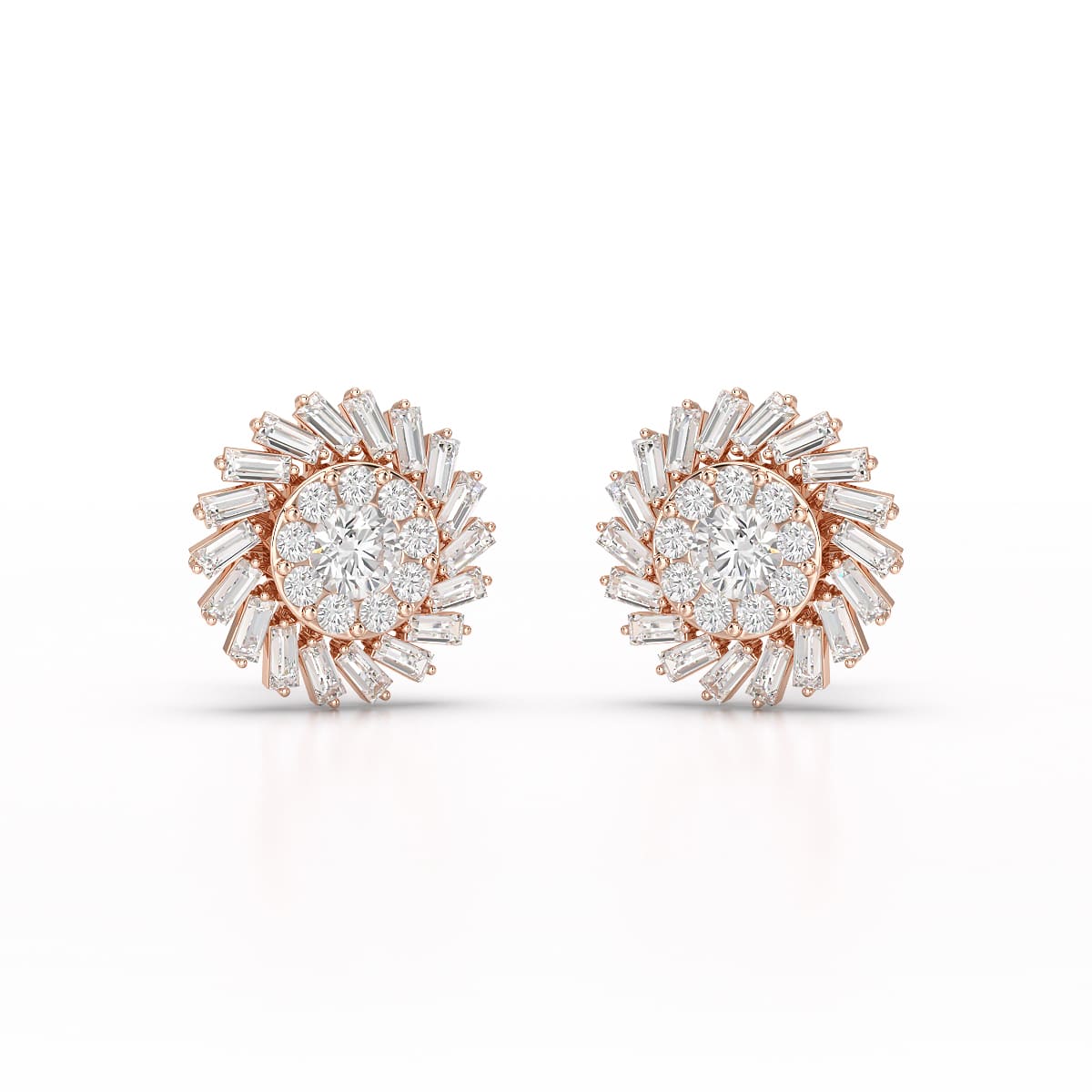 1.9 CT Lab Diamond Taper Stud Earring