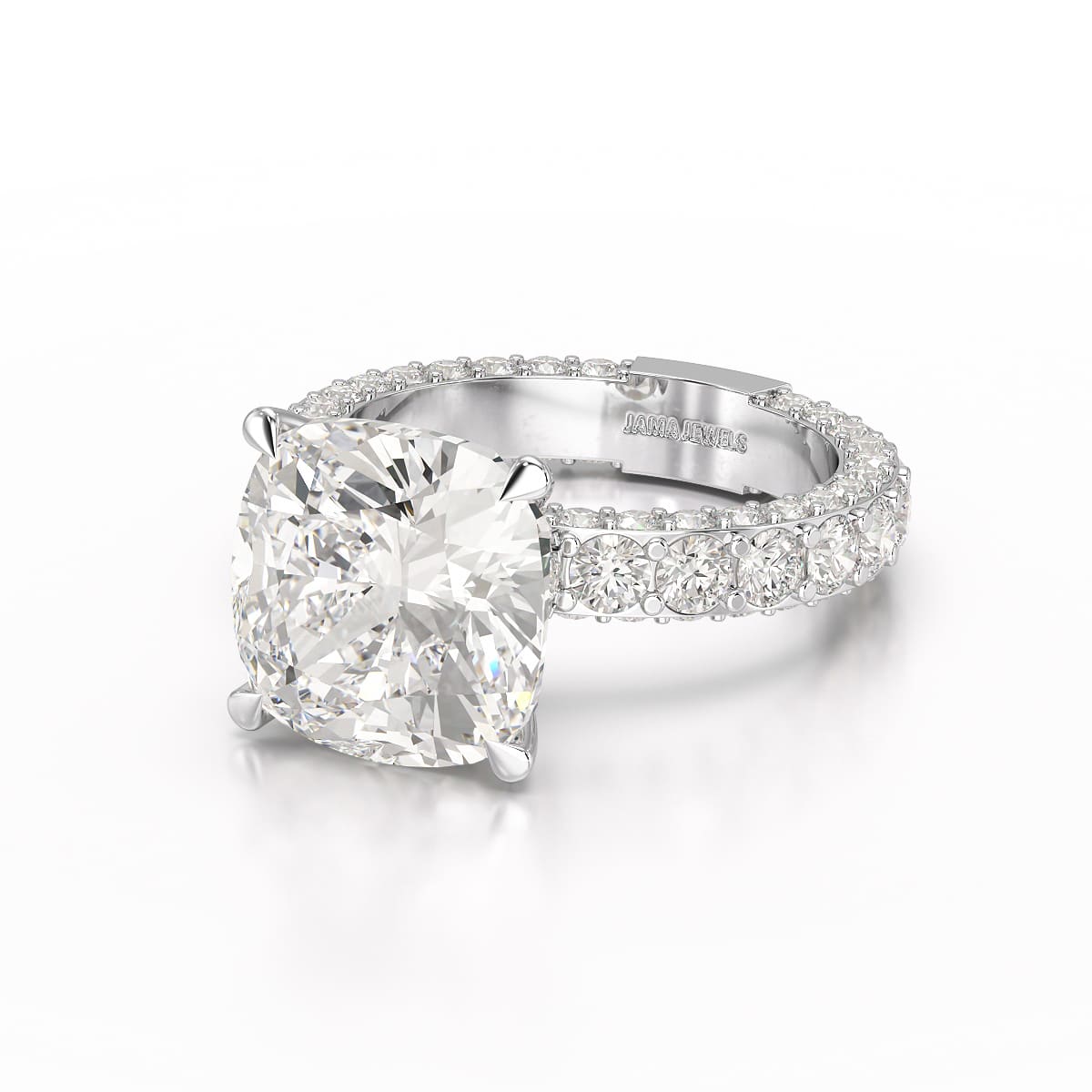 11 CT Lab Diamond Cushion Cut Ring