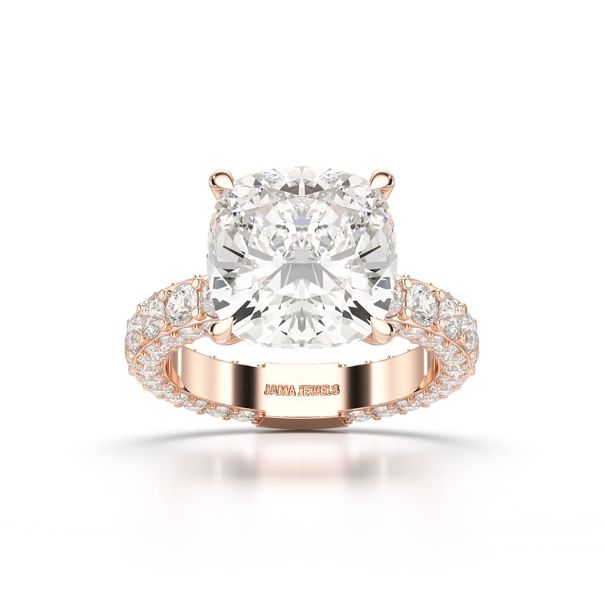 11 CT Lab Diamond Cushion Cut Ring
