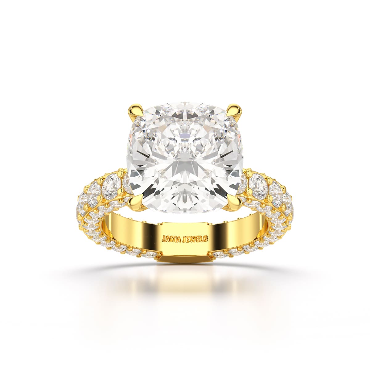 11 CT Lab Diamond Cushion Cut Ring