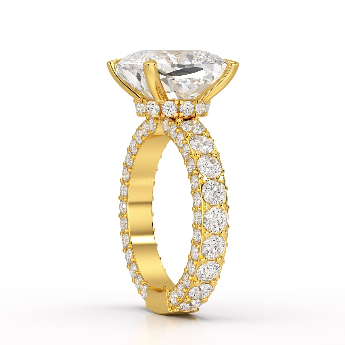 11 CT Lab Diamond Cushion Cut Ring