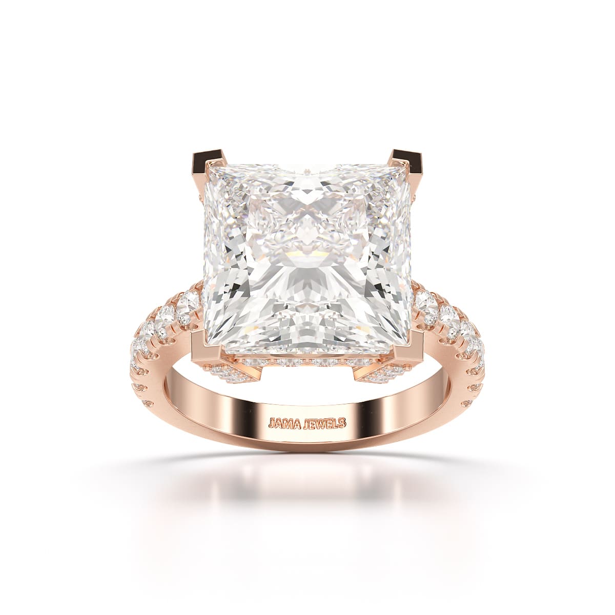 11.42 CT Lab Diamond Princess Cut Hidden Halo Ring