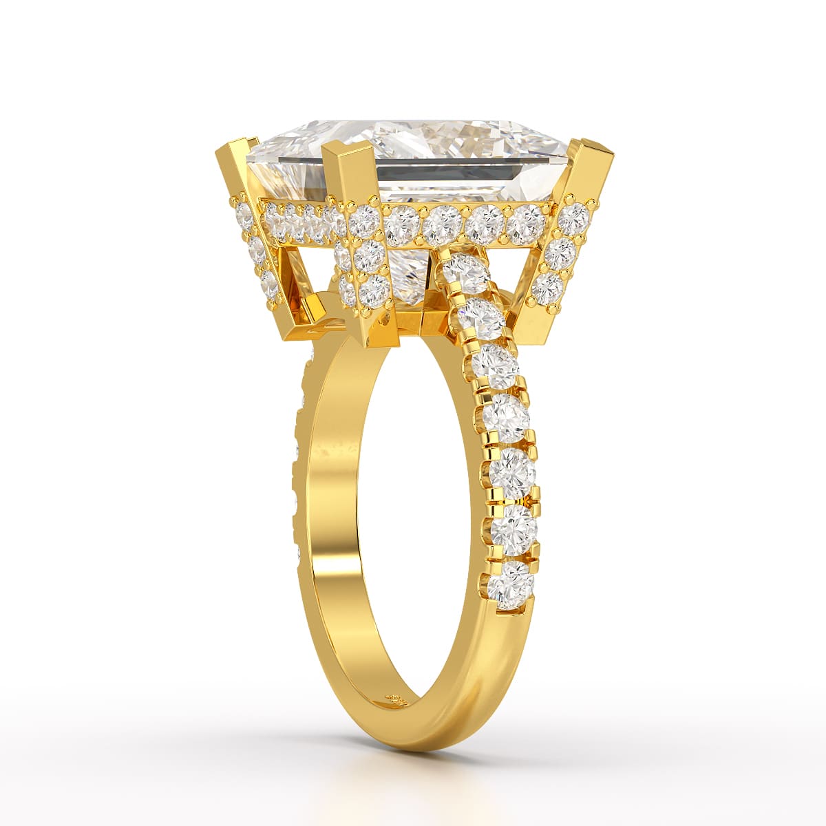11.42 CT Lab Diamond Princess Cut Hidden Halo Ring