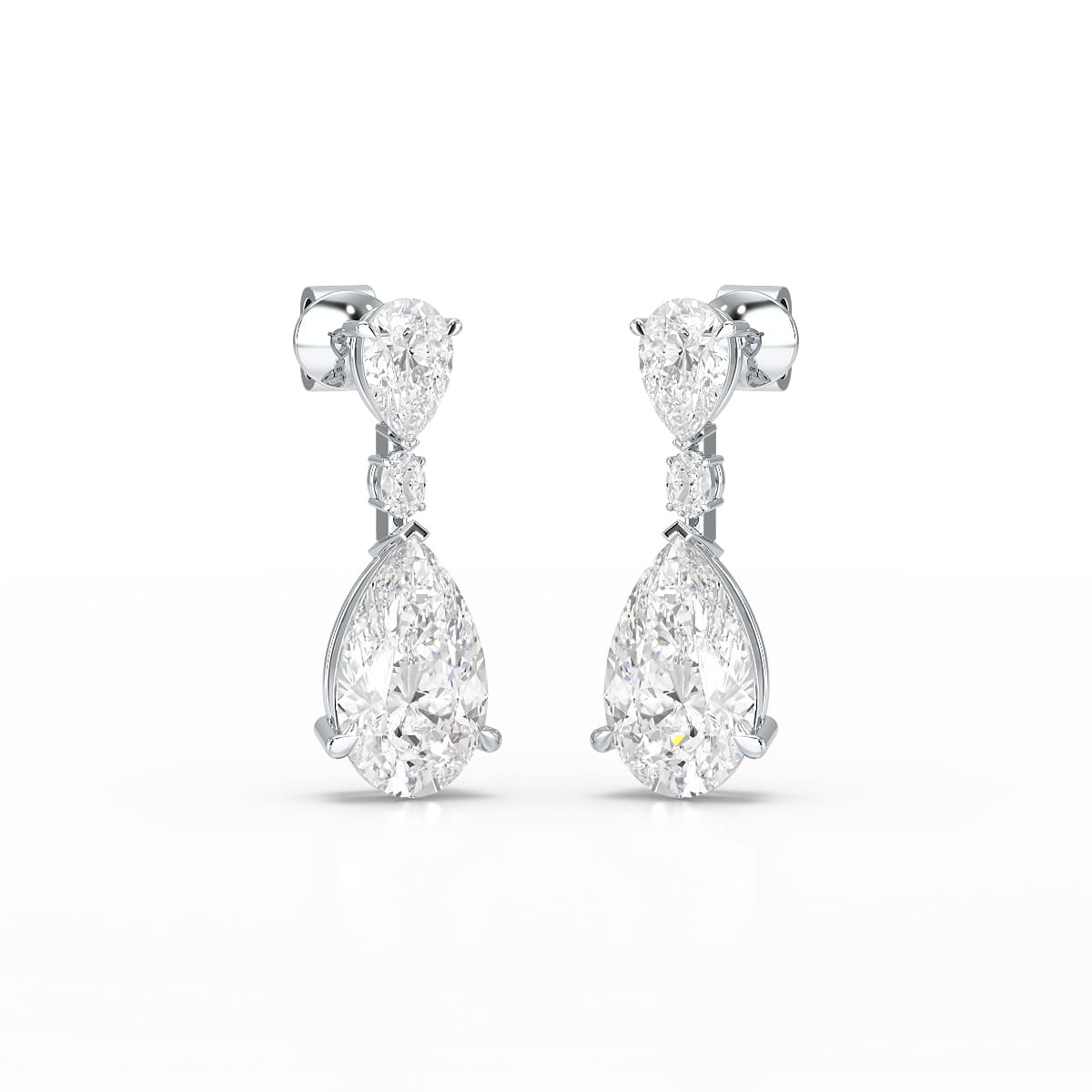 11.9 CT Pear Cut Lab Diamond Drop Earring