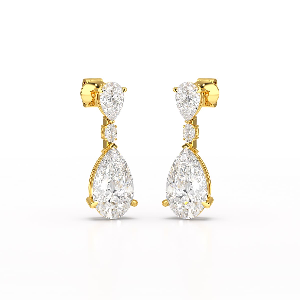 11.9 CT Pear Cut Lab Diamond Drop Earring
