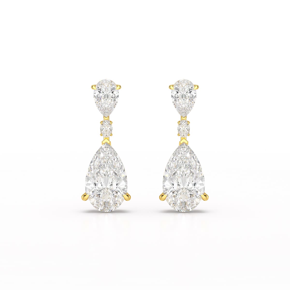 11.9 CT Pear Cut Lab Diamond Drop Earring