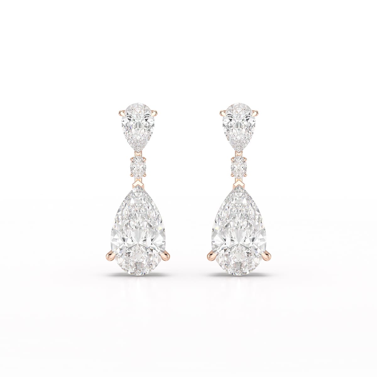 11.9 CT Pear Cut Lab Diamond Drop Earring