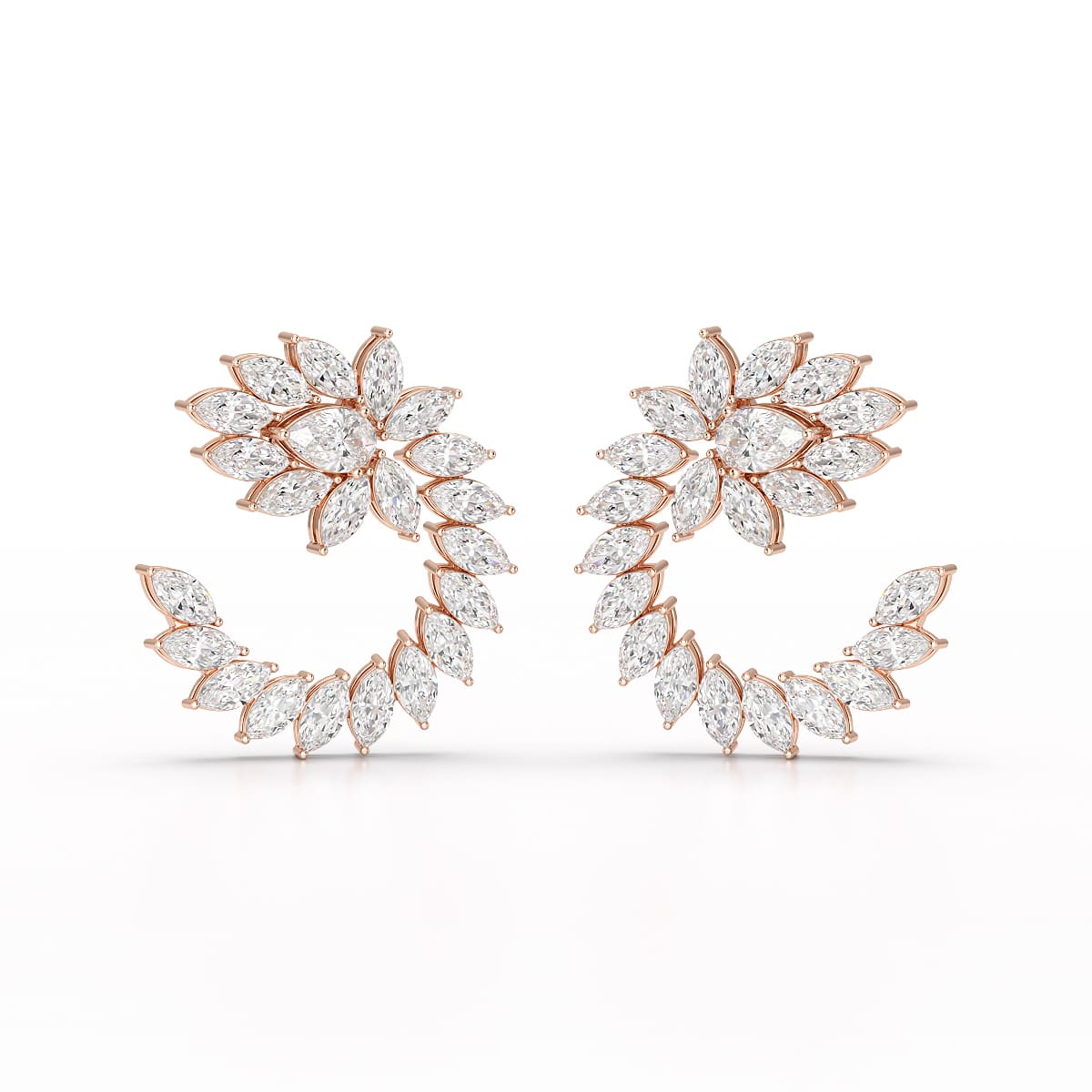 12.2 CT Marquise Cut Lab Diamond Earring