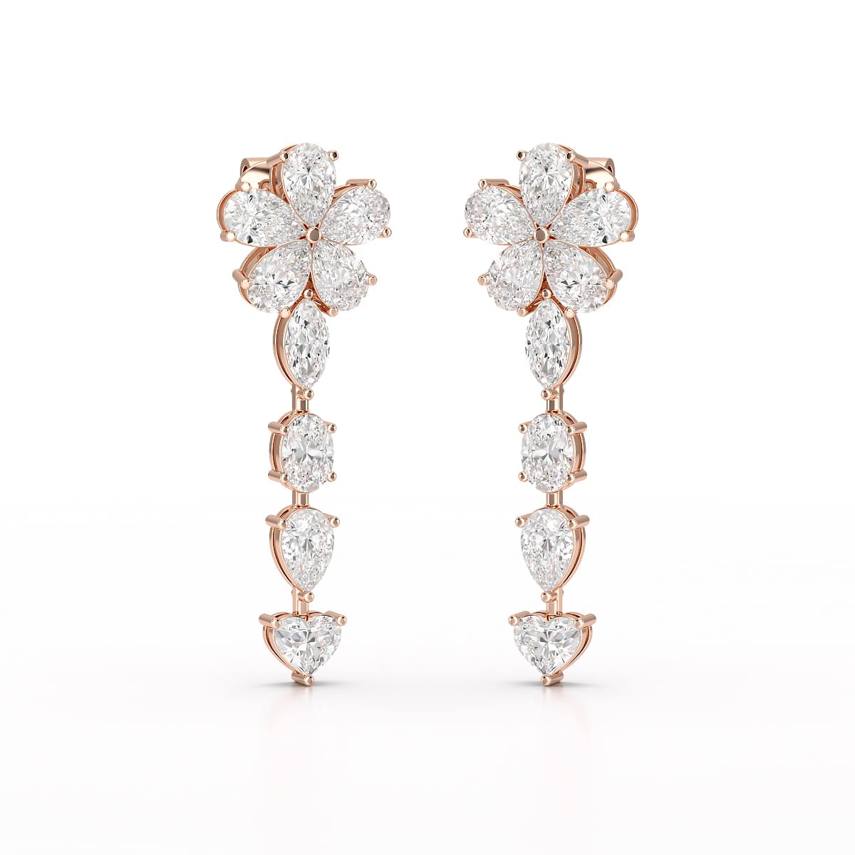 12.2 CT Pear Cut Lab Diamond Drop Earring