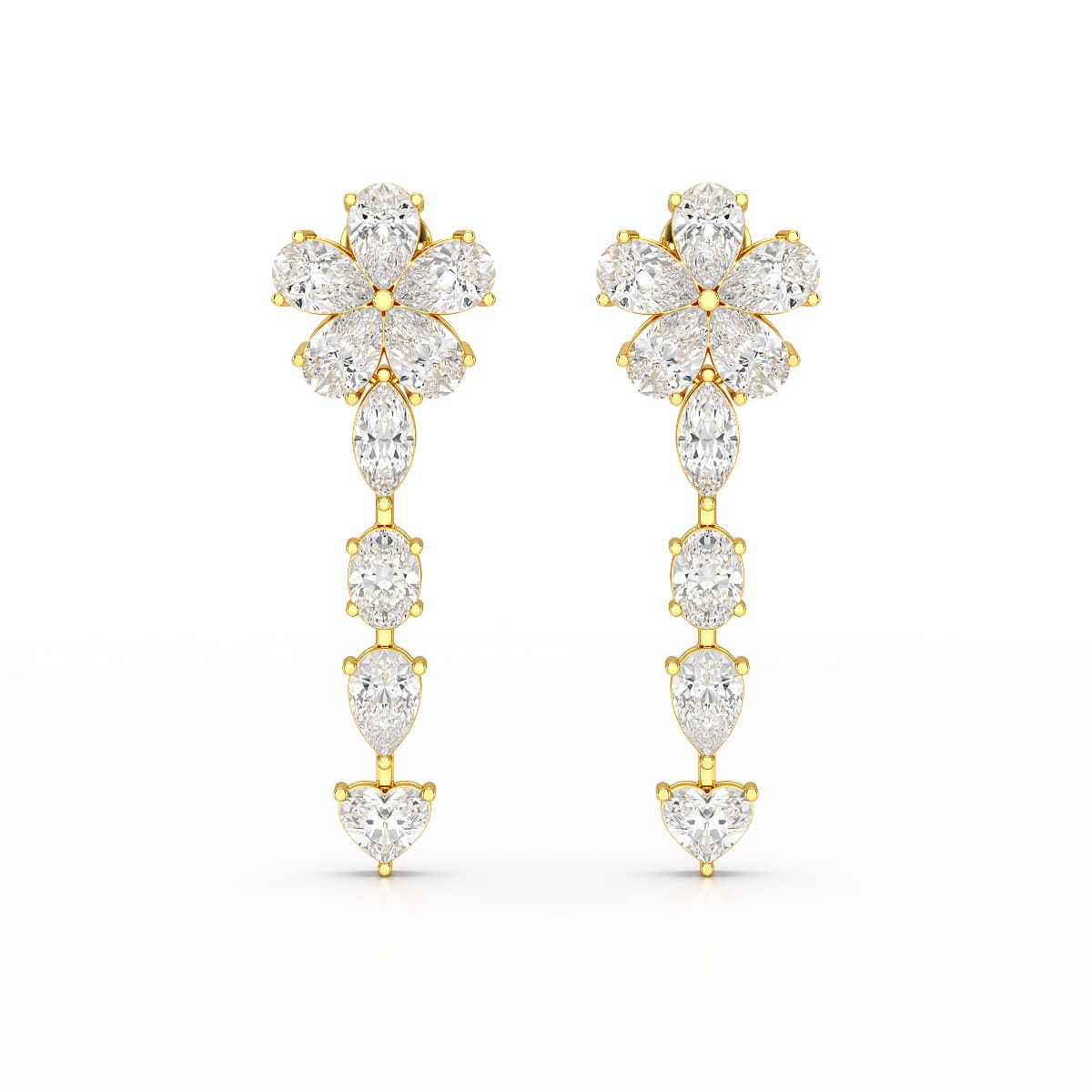 12.2 CT Pear Cut Lab Diamond Drop Earring