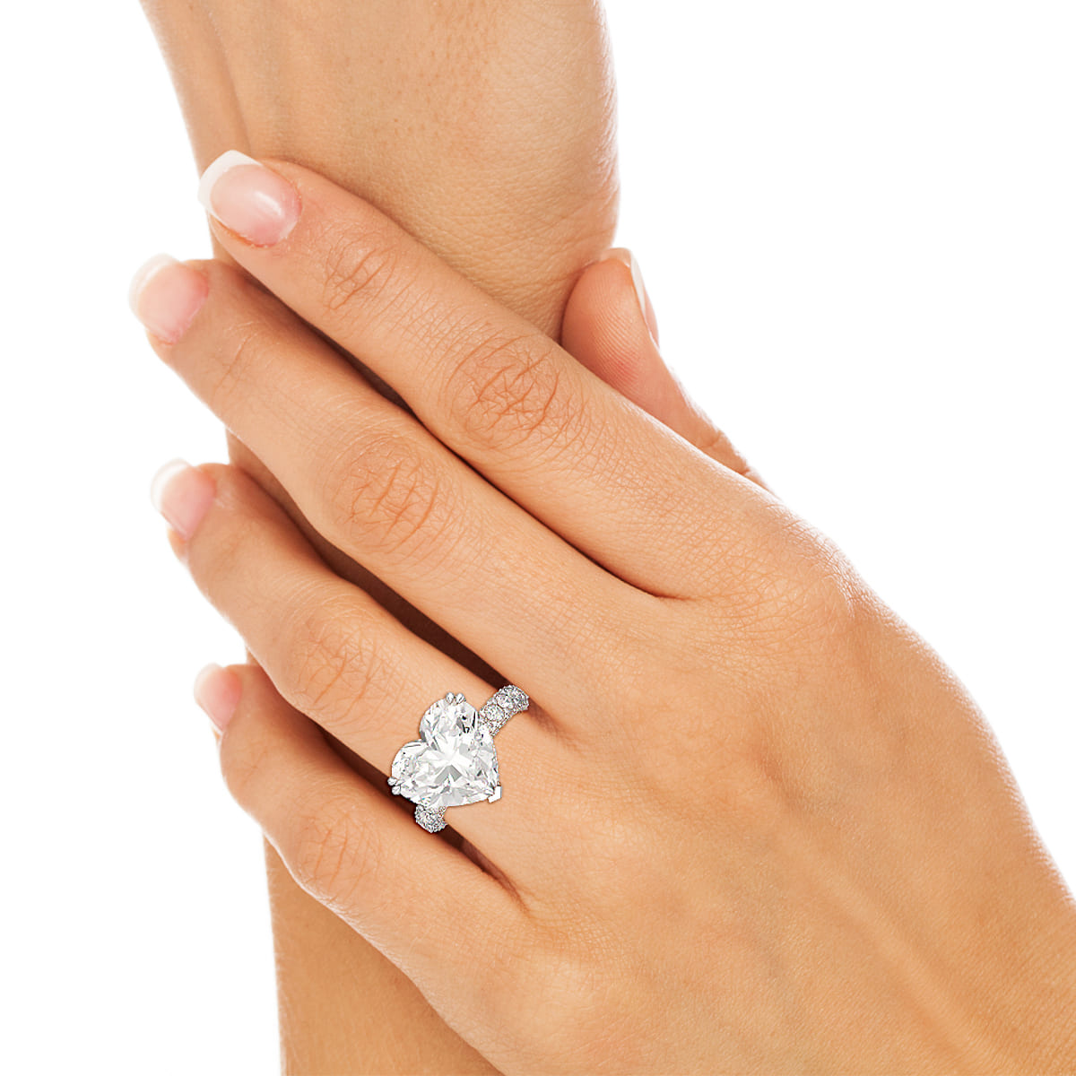 12.33 CT Hidden Halo Lab Diamond Heart Cut Ring