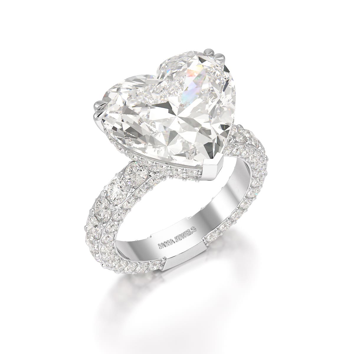 12.33 CT Hidden Halo Lab Diamond Heart Cut Ring