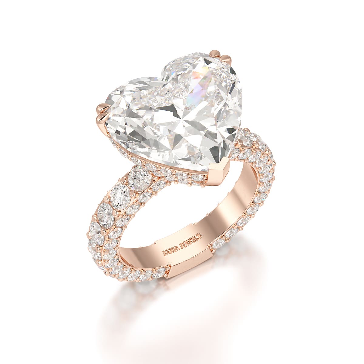 12.33 CT Hidden Halo Lab Diamond Heart Cut Ring