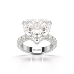 12.33 CT Hidden Halo Lab Diamond Heart Cut Ring