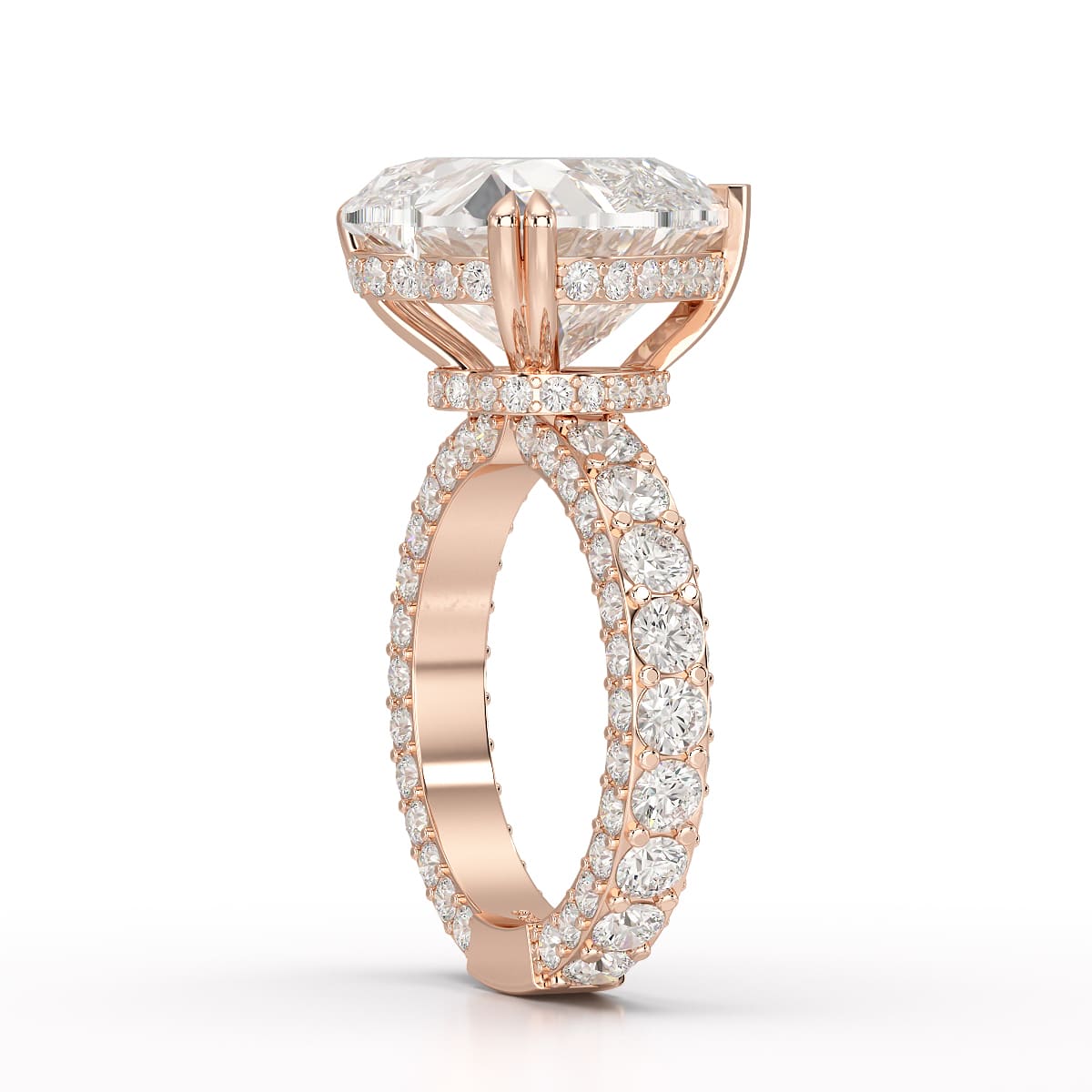 12.33 CT Hidden Halo Lab Diamond Heart Cut Ring