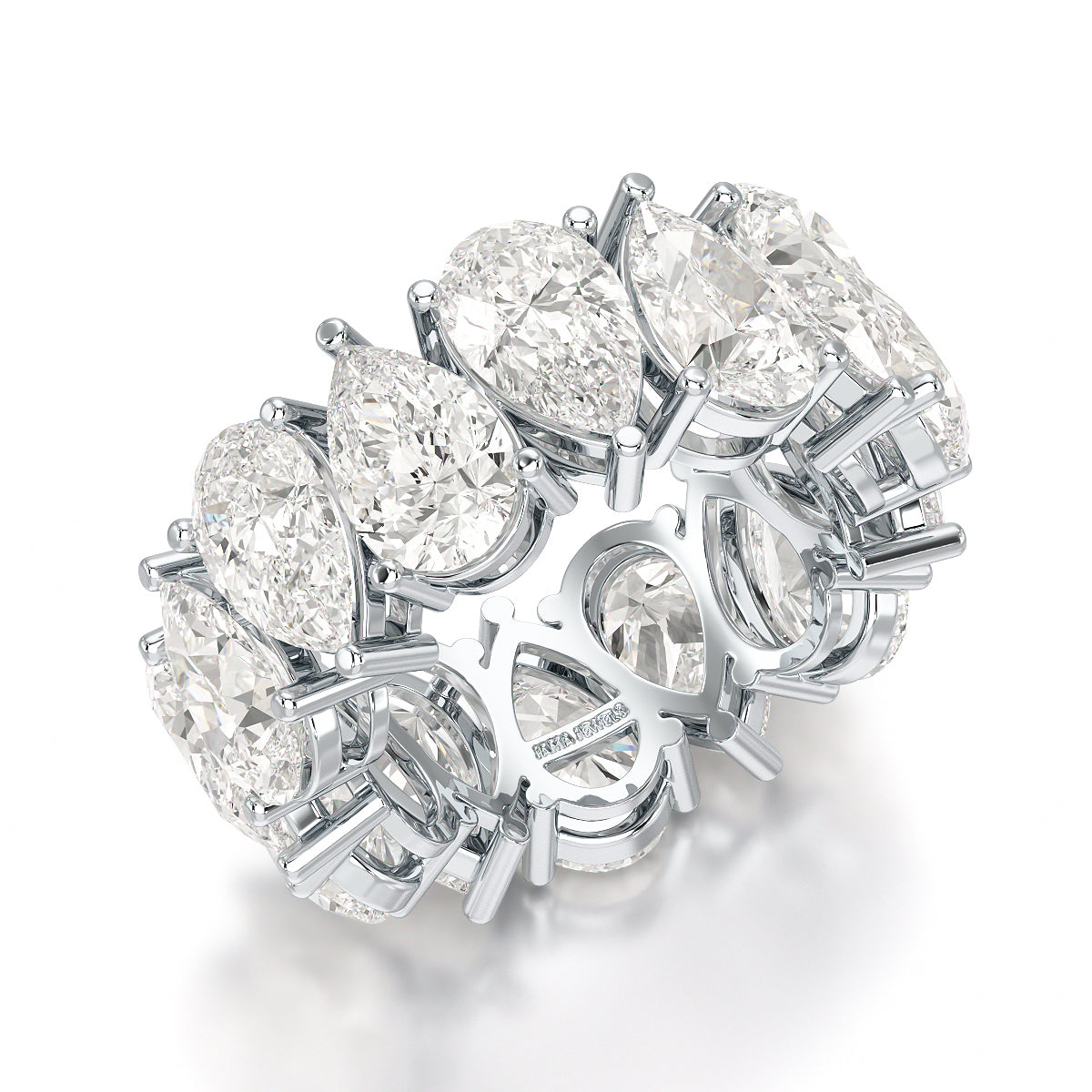 13.3 CT Pear Cut Full Eternity Lab Diamond Ring