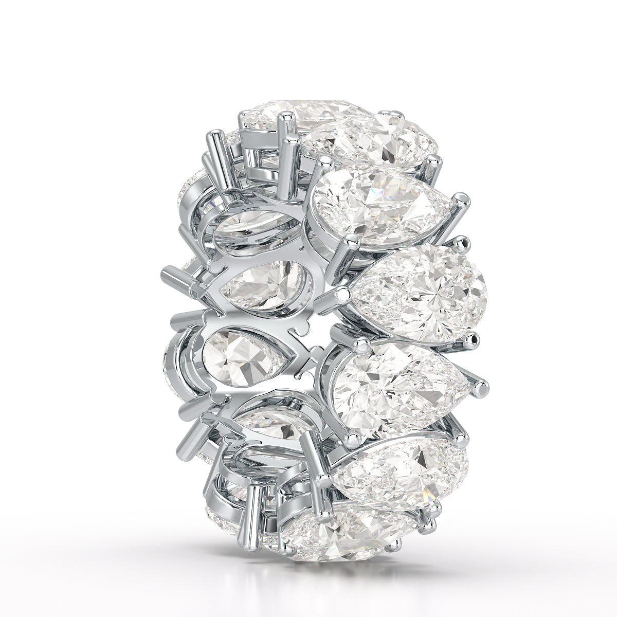 13.3 CT Pear Cut Full Eternity Lab Diamond Ring