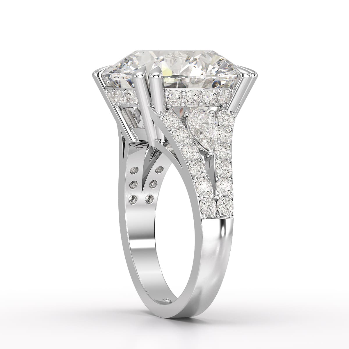 12.75 CT Round Cut Solitaire Lab Diamond Ring