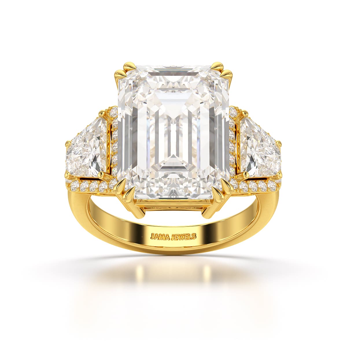 13.49 CT Emerald Cut Lab Diamond Ring
