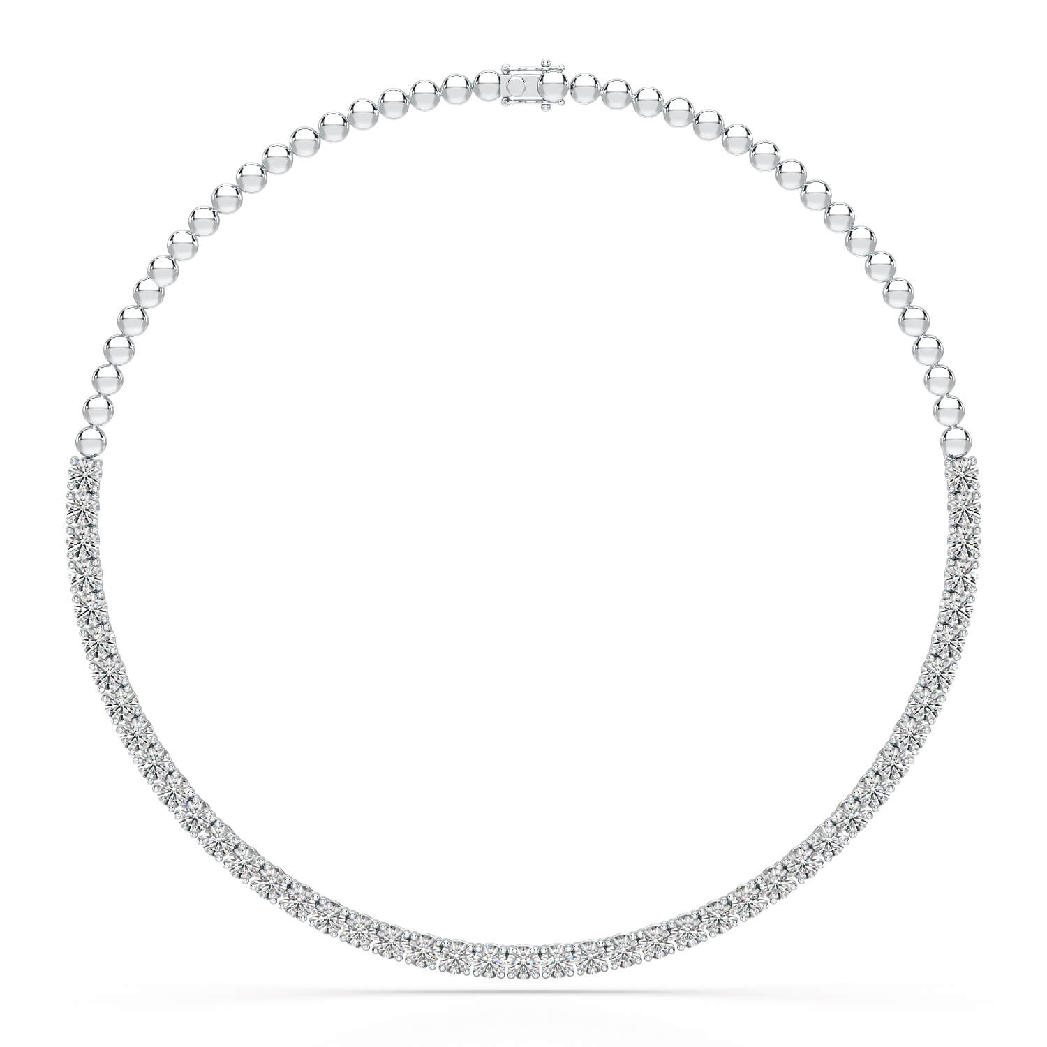 15.86 CT Round Brilliant Riviere Lab Diamond Necklace