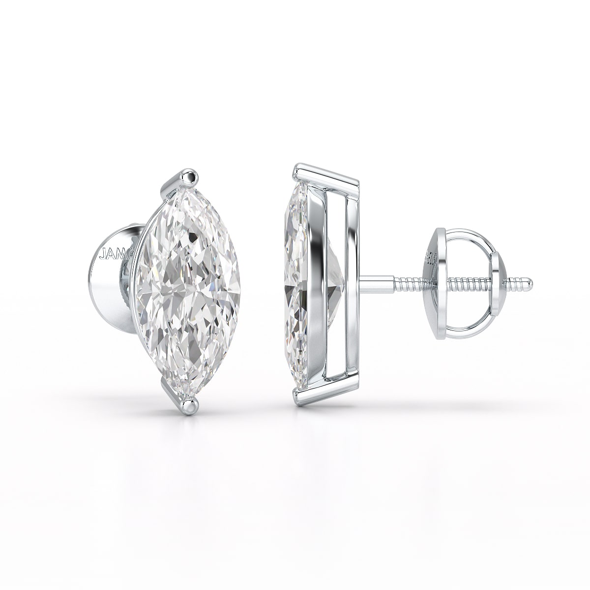 1 CT Marquise Stud Lab Diamond Earrings