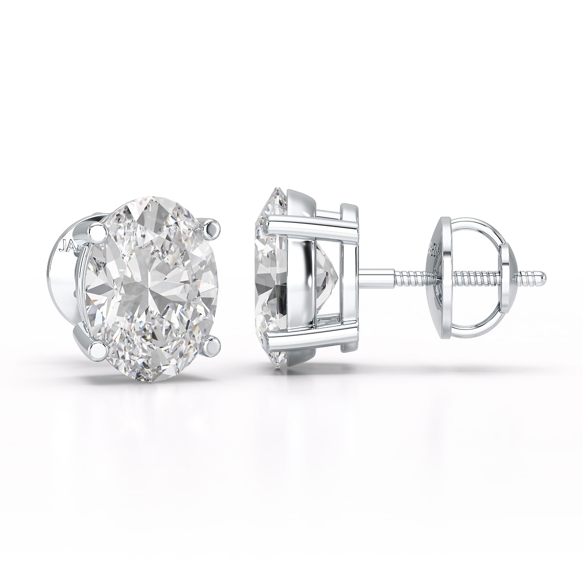 1 CT Oval Pair Solitaire Lab Diamond Stud Earrings
