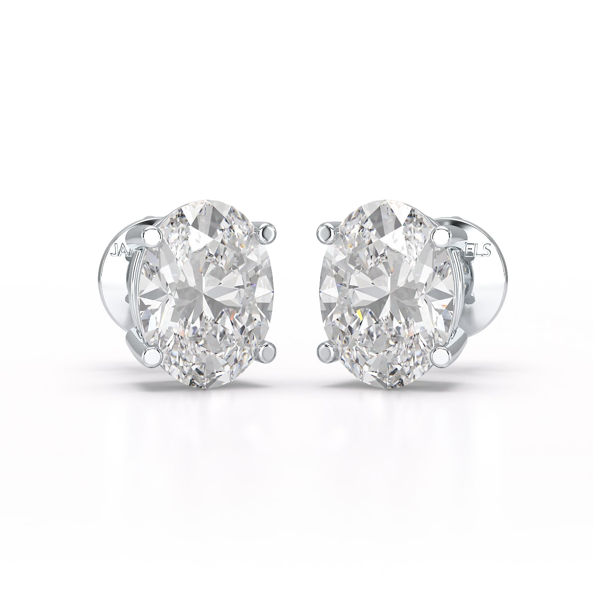 1 CT Oval Pair Solitaire Lab Diamond Stud Earrings