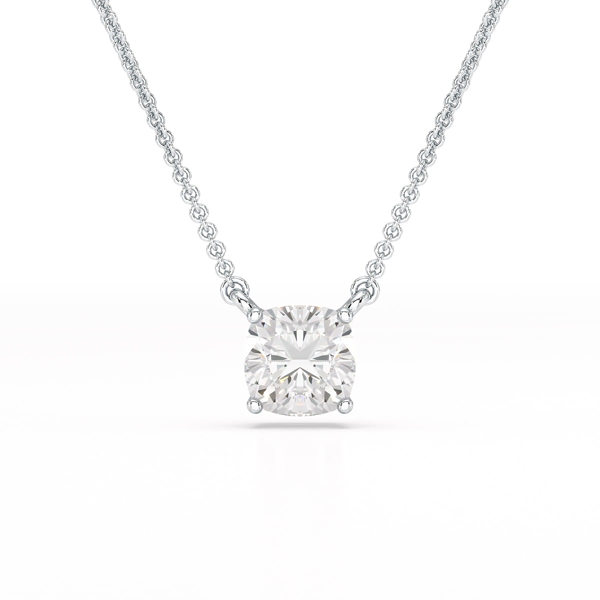 1 CT Cushion Solitaire Lab Grown Diamond Pendant
