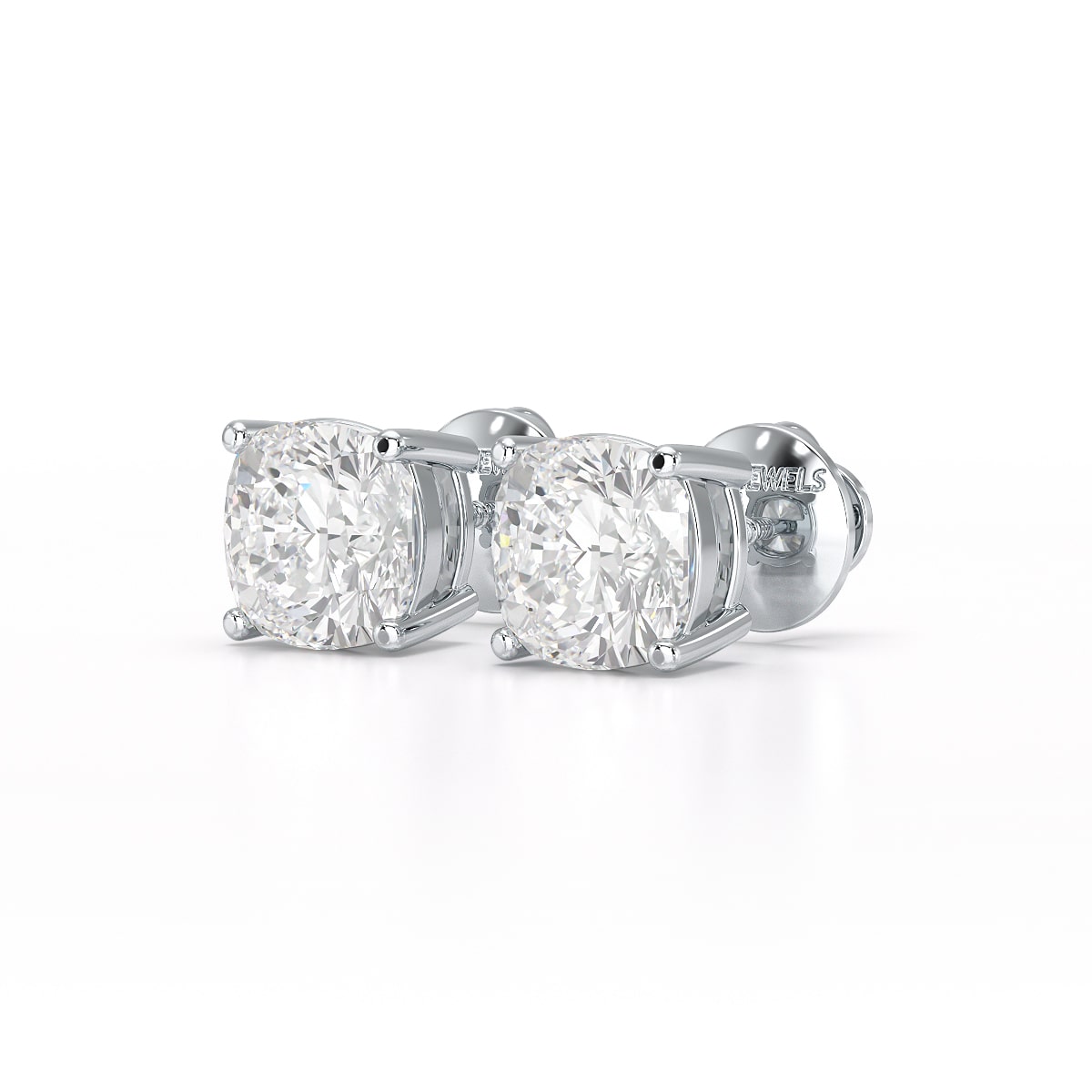 1 CT Cushion Lab Diamond Stud Earrings