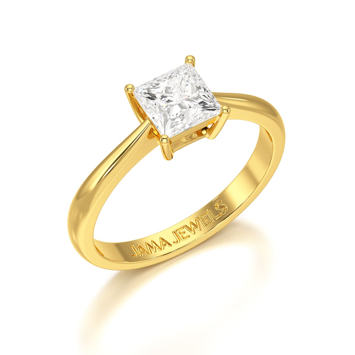 1 CT Princess Cut Solitaire Lab Diamond Ring