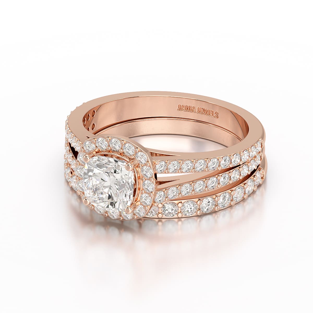 2.12 CT Cushion Cut Halo Lab Diamond  Ring