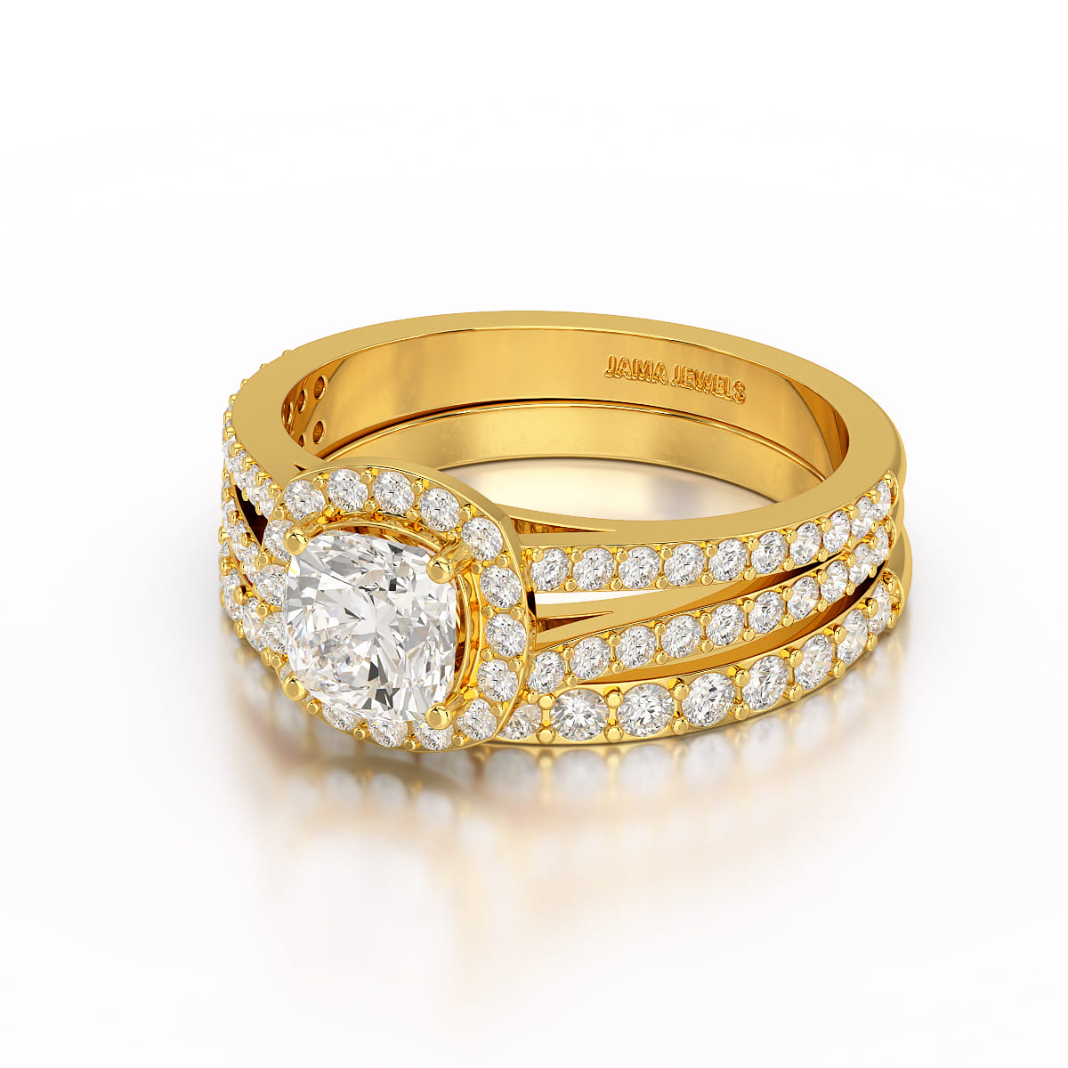 2.12 CT Cushion Cut Halo Lab Diamond  Ring