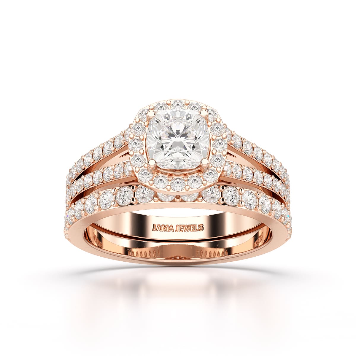 2.12 CT Cushion Cut Halo Lab Diamond  Ring