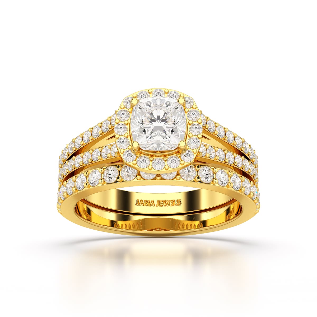 2.12 CT Cushion Cut Halo Lab Diamond  Ring