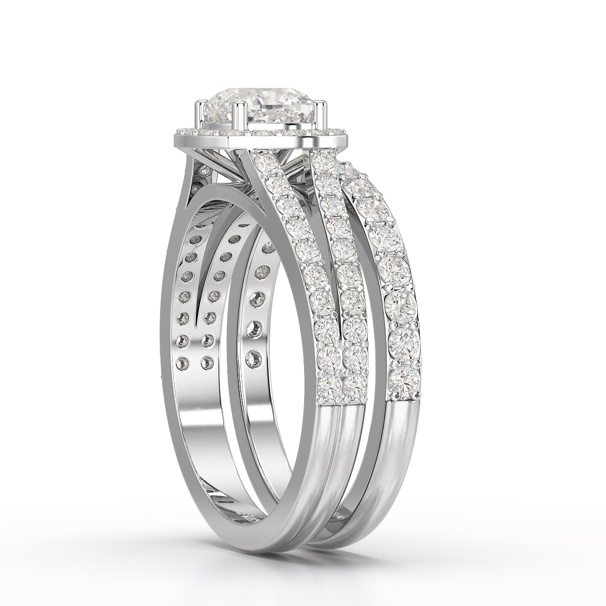 2.12 CT Cushion Cut Halo Lab Diamond  Ring