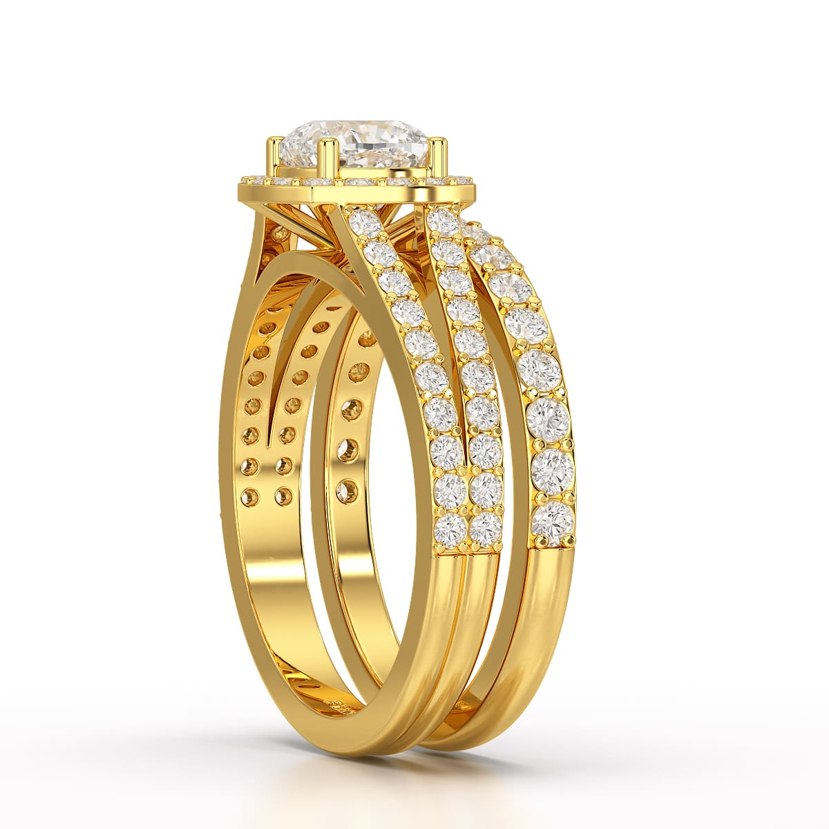 2.12 CT Cushion Cut Halo Lab Diamond  Ring