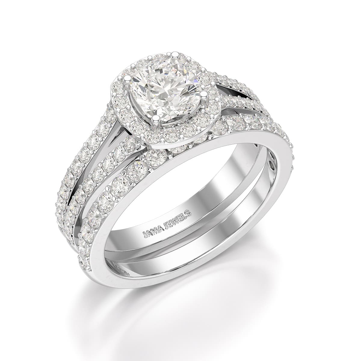 2.12 CT Cushion Cut Halo Lab Diamond  Ring