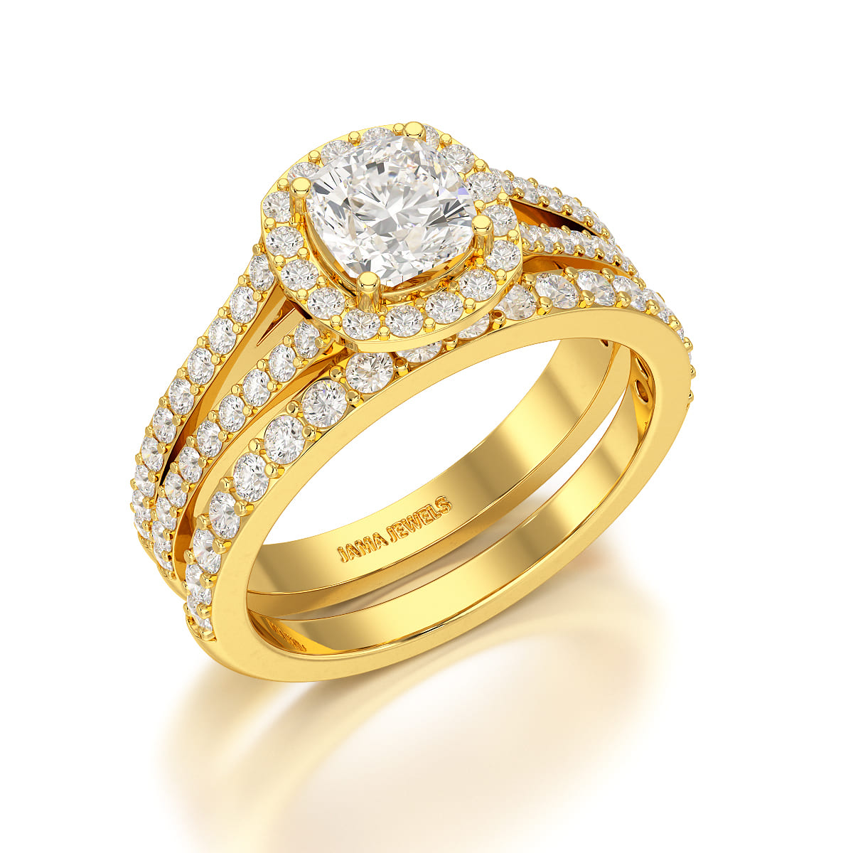 2.12 CT Cushion Cut Halo Lab Diamond  Ring