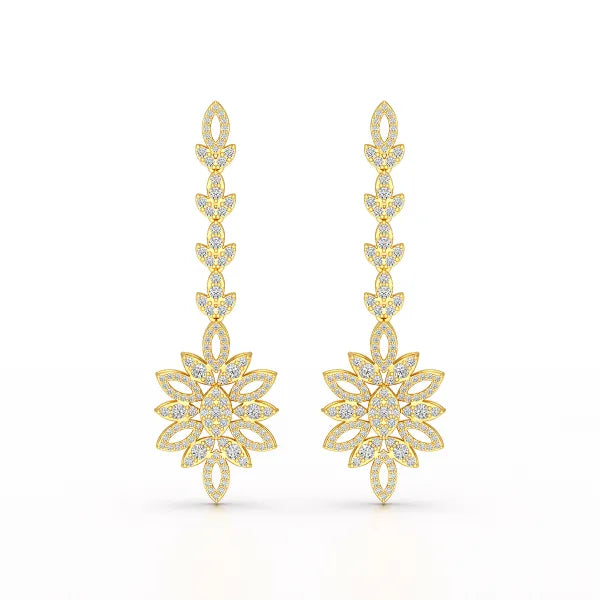 2.15 CT Lab Diamond Dangle Wedding Earring