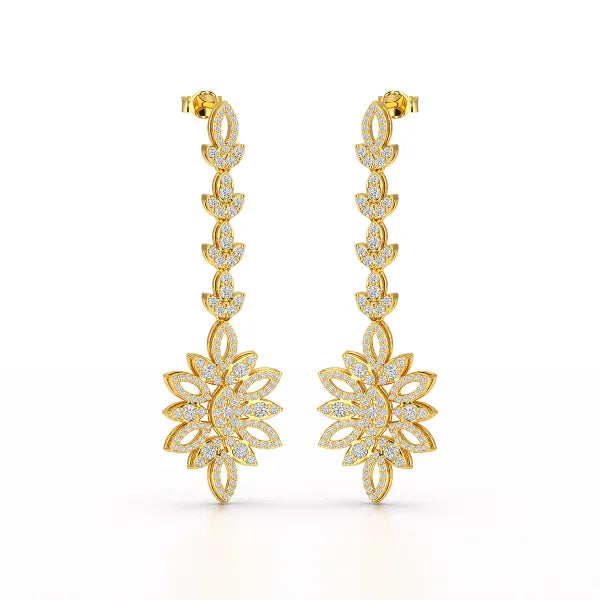 2.15 CT Lab Diamond Dangle Wedding Earring