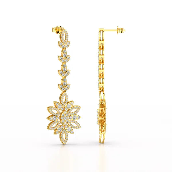 2.15 CT Lab Diamond Dangle Wedding Earring