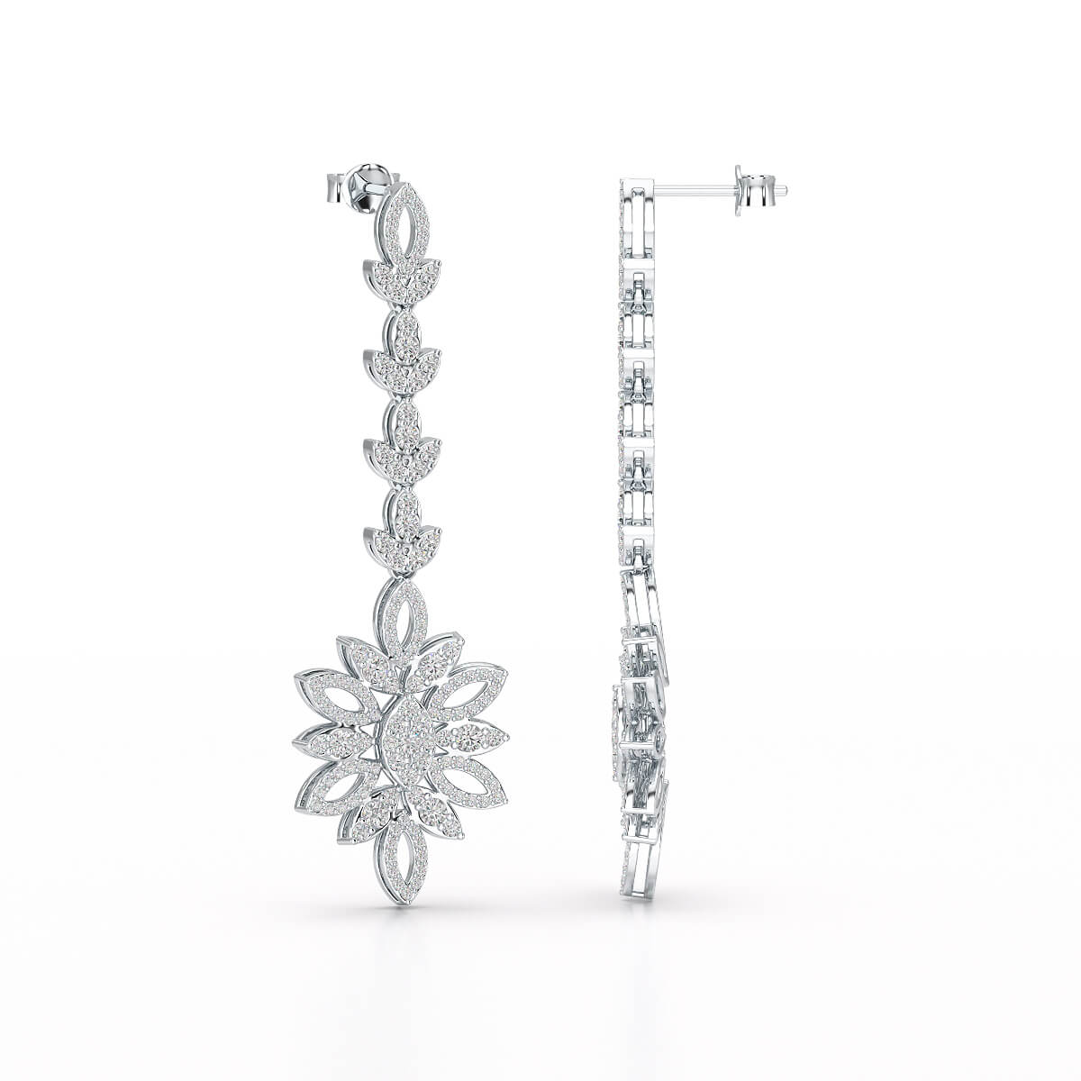 2.15 CT Lab Diamond Dangle Wedding Earring