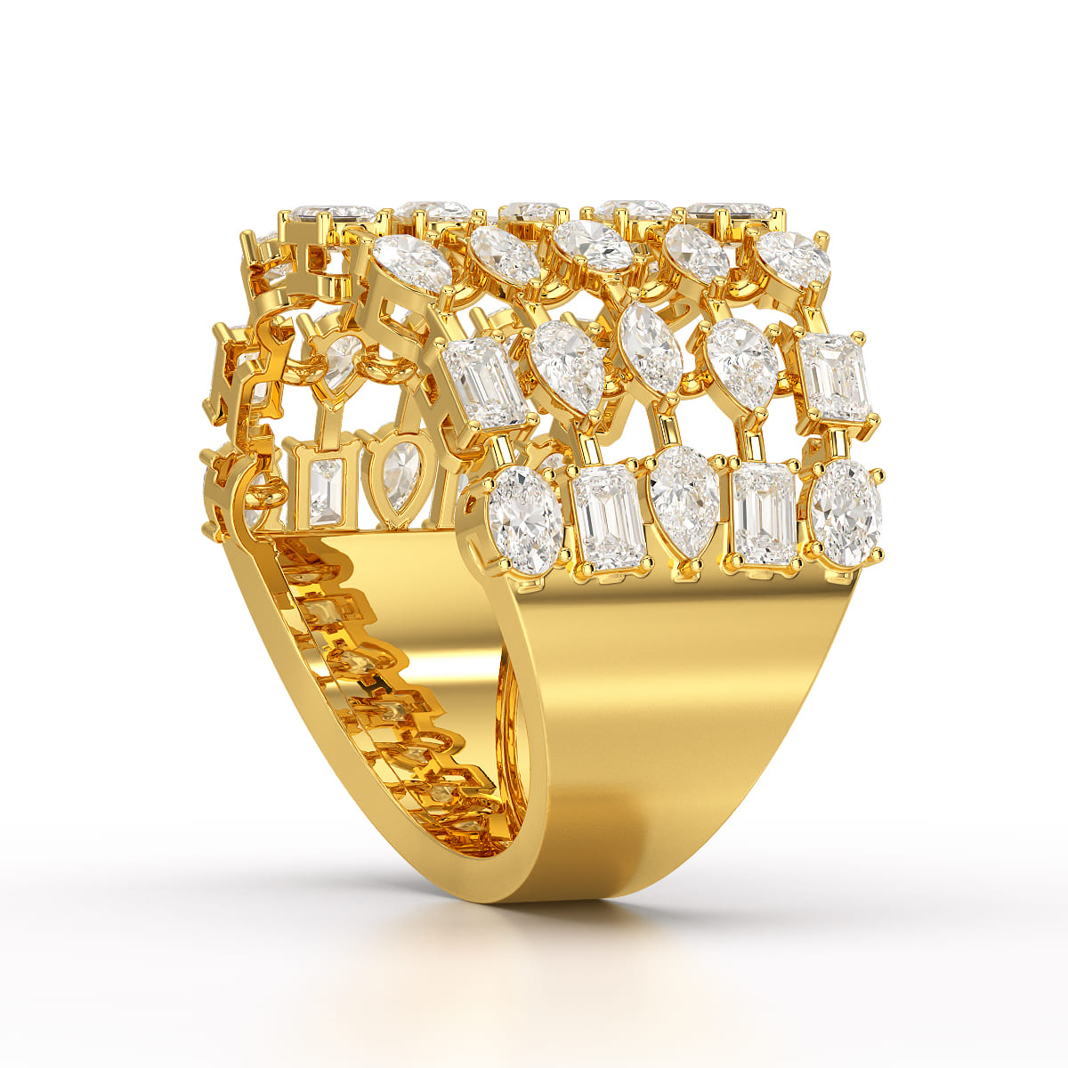 2.16 CT Multi Shape Layered Lab Diamond Ring