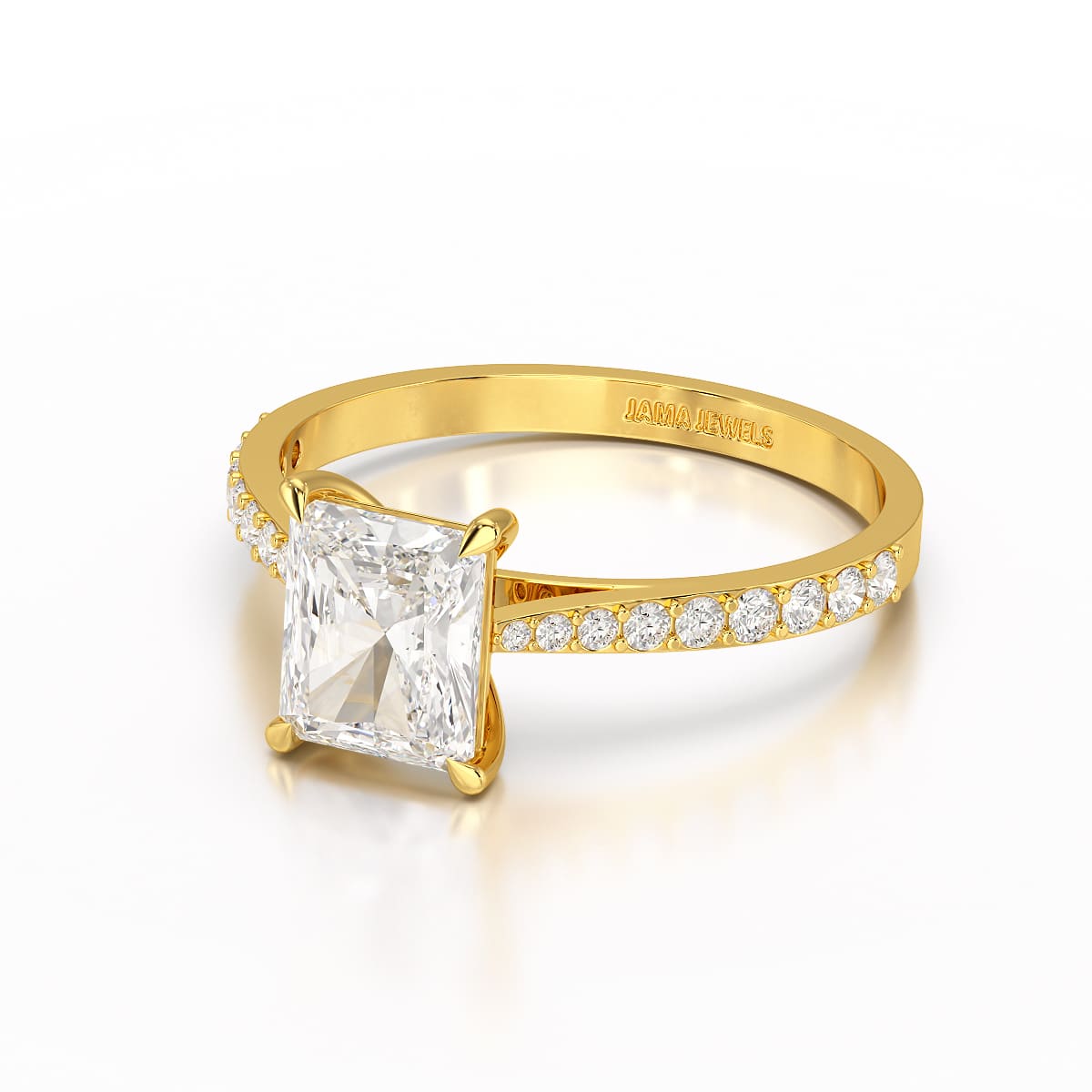 2.28 CT Solitaire Emerald Cut Lab Diamond Ring