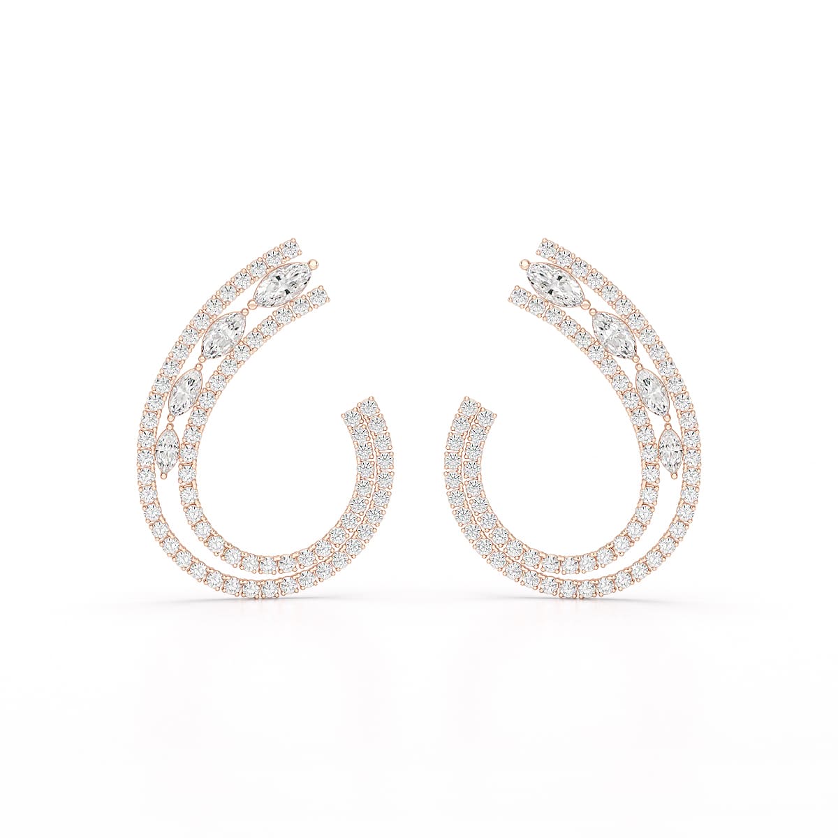 2.2 CT Lab Diamond Marquise Cut Stud Earrings