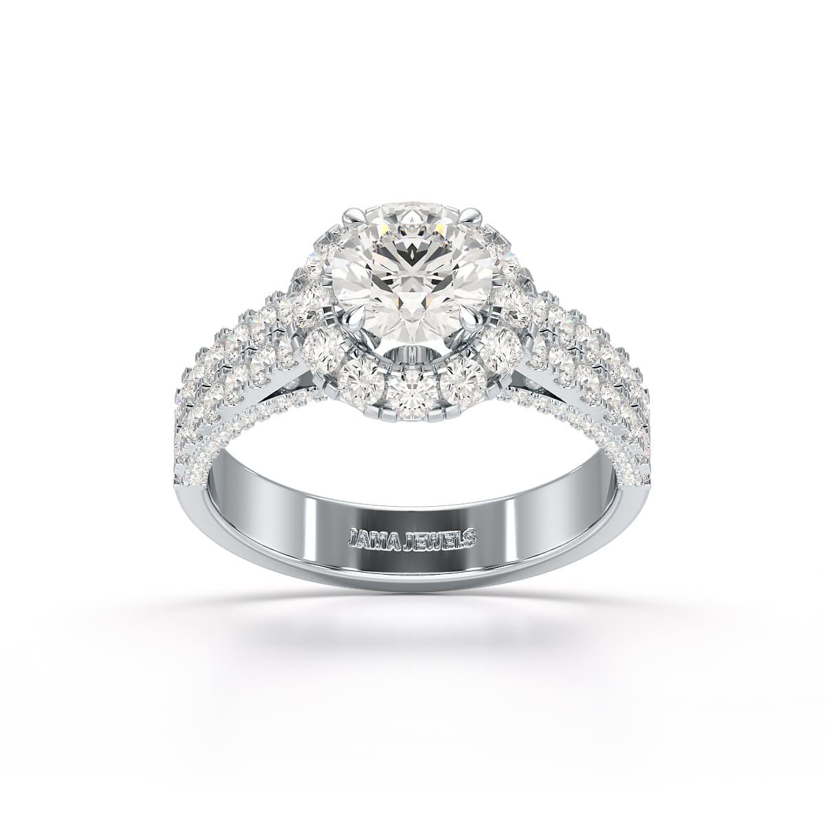 2.32 CT Halo Lab Diamond Engagement Ring