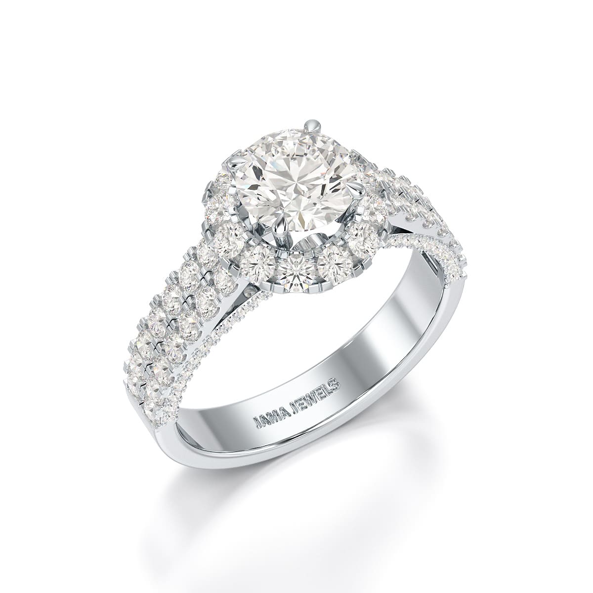 2.32 CT Halo Lab Diamond Engagement Ring