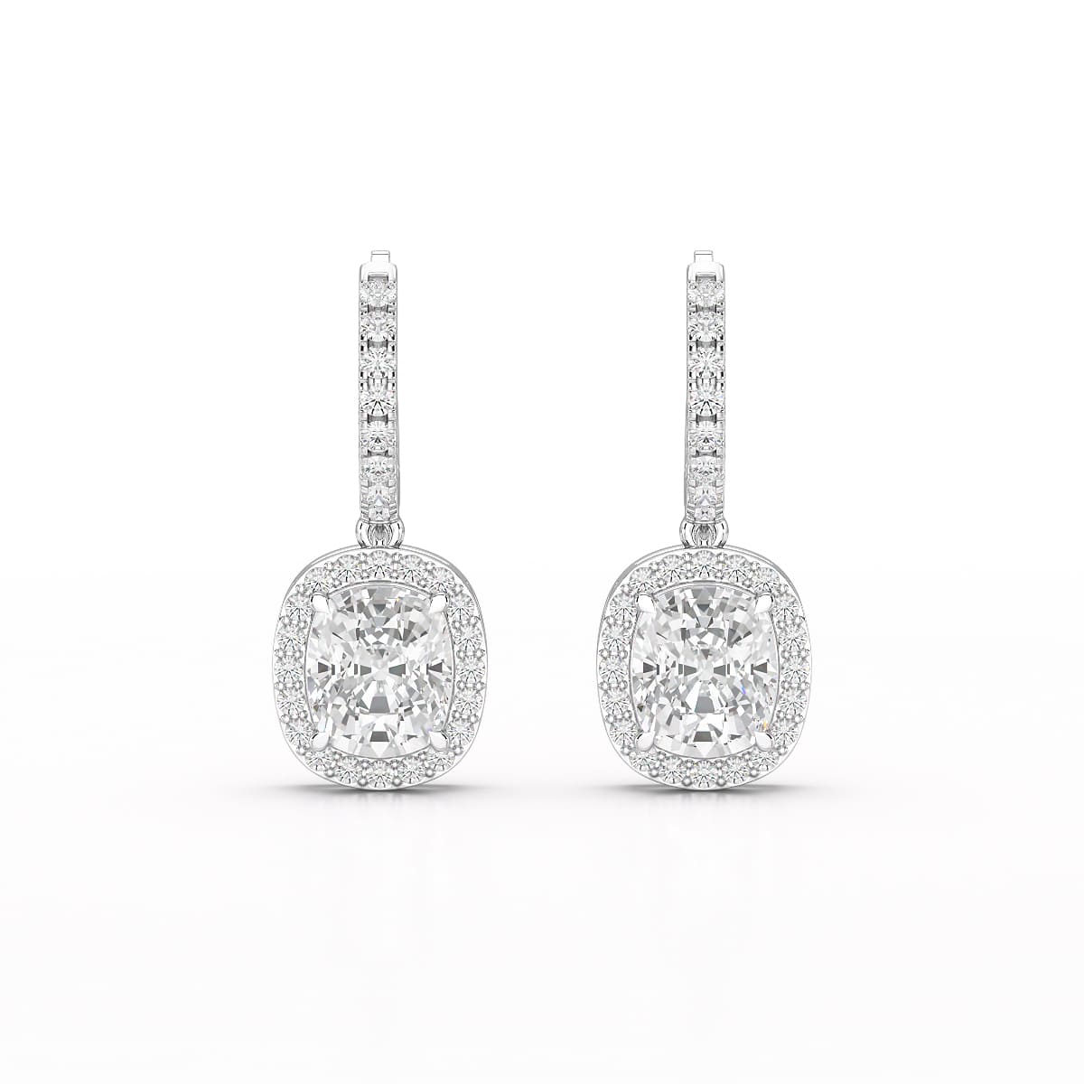 2.34 CT Lab Diamond Dangle Hoop Earrings